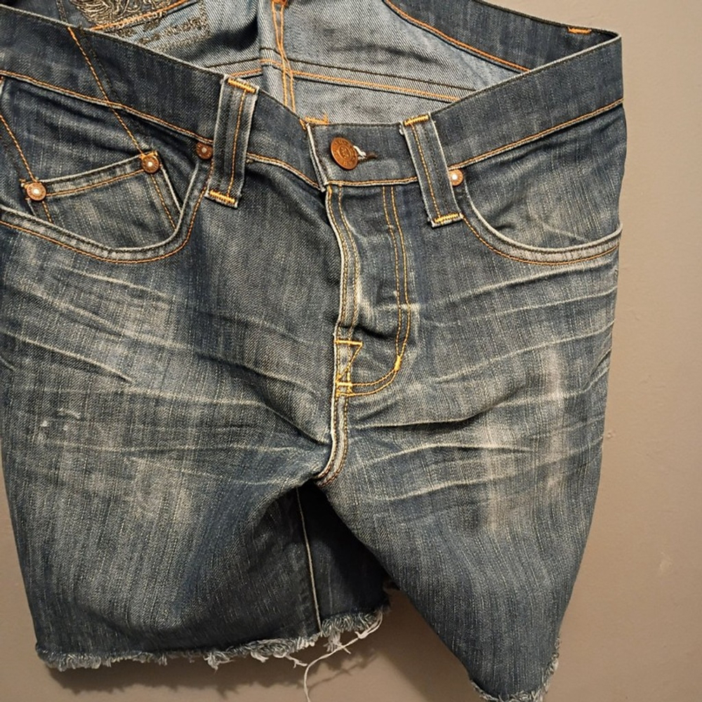 Rock & Republic Henlee Jeans Size 33 Gold Stitch Button Fly Denim